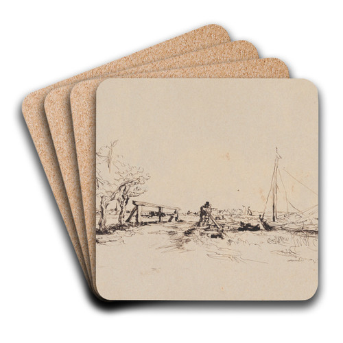 Six's Bridge by James Ensor Art Drink Coaster set