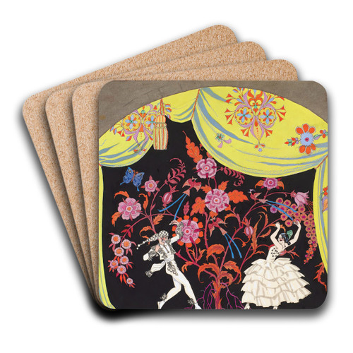 Le Flamenco by George Barbier Art Drink Coaster set