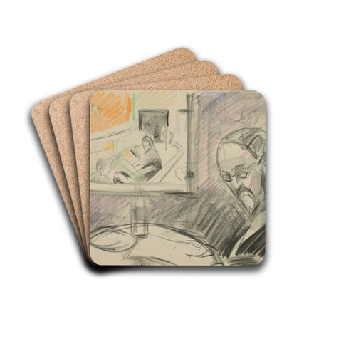 Untitled 22 by Edvard Munch Drink Coasters - set of 4