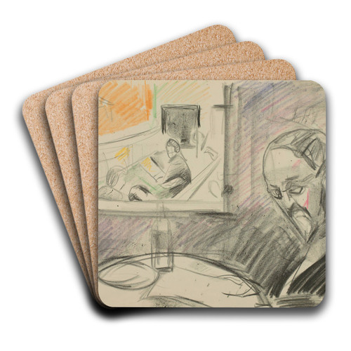 Untitled 22 by Edvard Munch Art Drink Coaster set