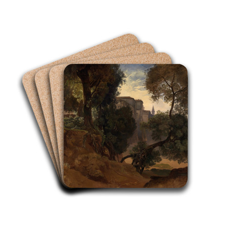 Im Park der Villa Chigi in Ariccia bei Rom by Heinrich Ludwig Drink Coasters - set of 4 Im Park der Villa Chigi in Ariccia bei Rom by Heinrich Ludwig Drink Coasters - set of 4