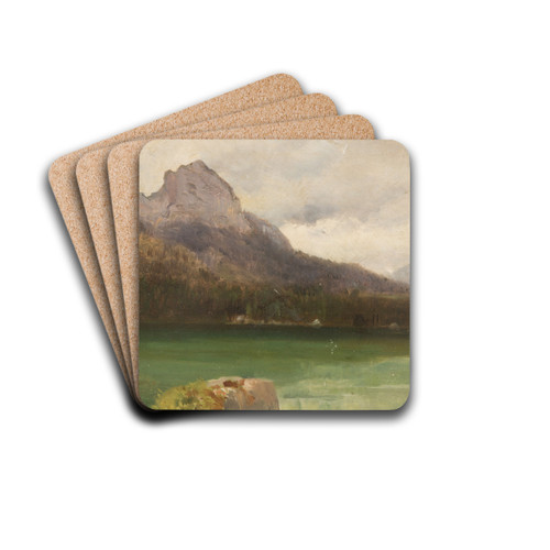 Mountain lake by Franz Leo Ruben Drink Coasters - set of 4