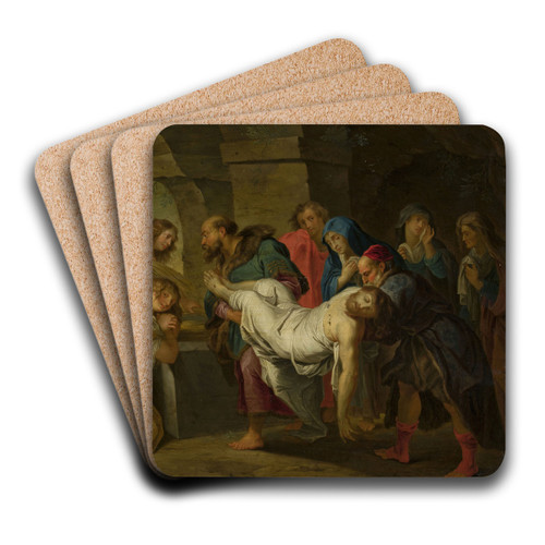 Entombment of Christ by Balthasar Beschey Art Drink Coaster set