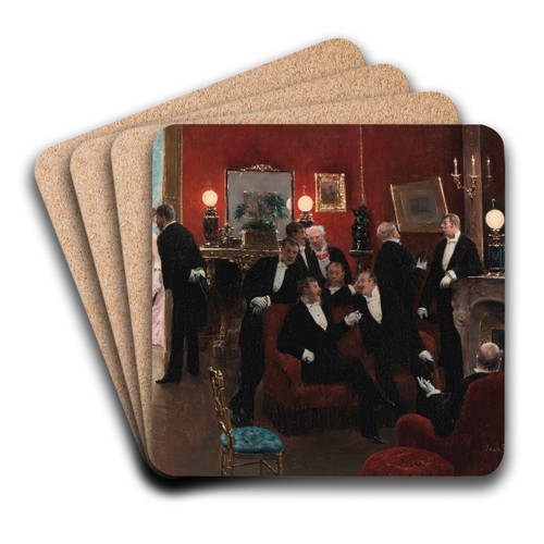 La rception by Jean Braud Art Drink Coaster set
