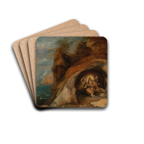 Landscape With Temptation Of St. Anthony by Daniel Seghers Drink Coasters - set of 4