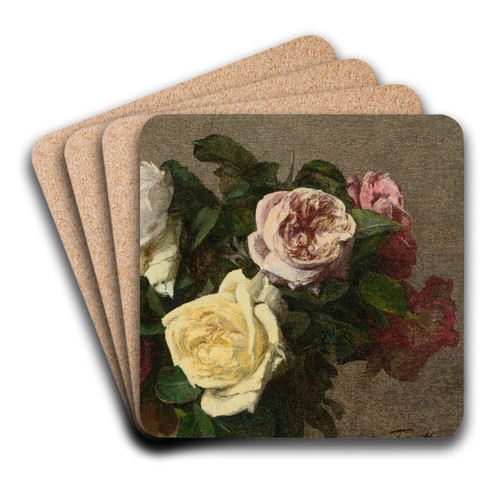 Roses by Henri Fantin-Latour Art Drink Coaster set
