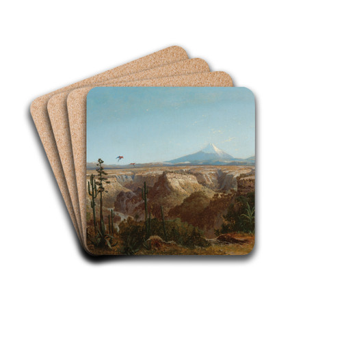 View Of The Atacama Desert In Chile With The Licancabur Volcano In The Background by Josef Selleny Drink Coasters - set of 4