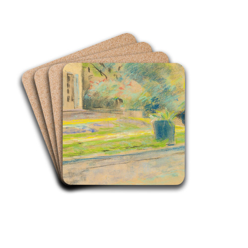 Die Blumenterrasse im Wannseegarten nach Nordwesten by Max Liebermann Drink Coasters - set of 4