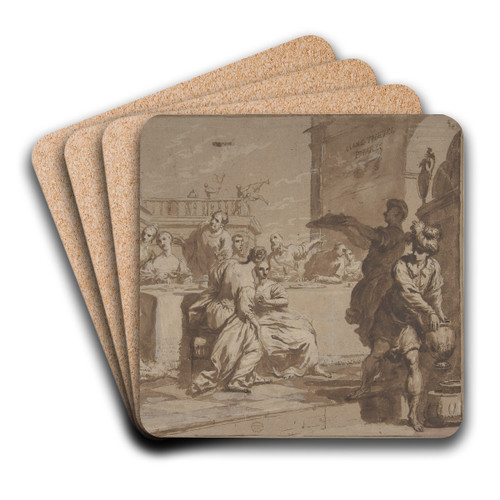 The Feast of Belshazzar by Antonio Gionima Art Drink Coaster set
