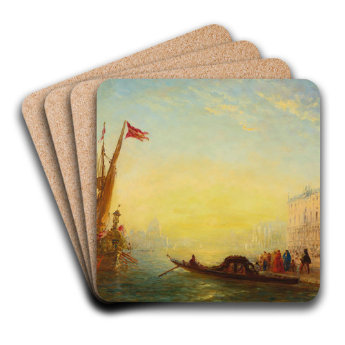 La Gondole, Quai Des Esclavons by Flix Ziem Art Drink Coaster set