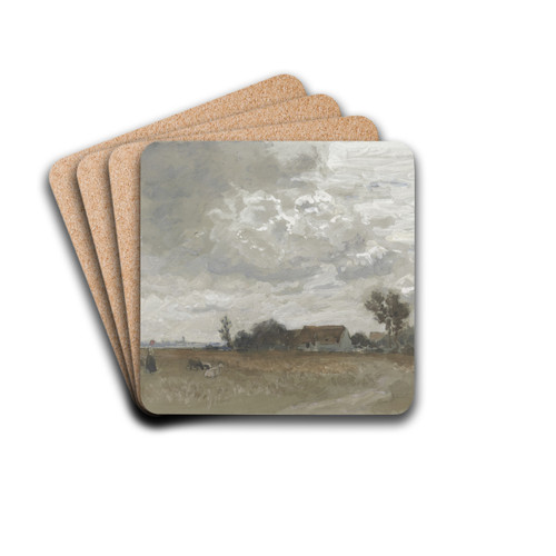 Frau mit Ziegen bei einem Gehft by Philipp Rth Drink Coasters - set of 4