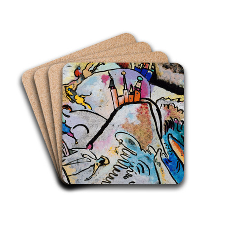 With sun by Wassily Kandinsky Drink Coasters - set of 4