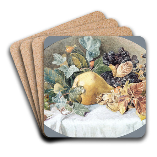 Still Life with Fruit by John William Hill Art Drink Coaster set