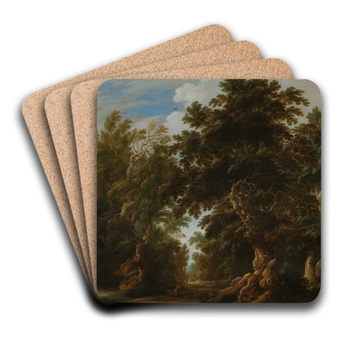 Landscape with a Deer Hunt by Alexander Keirincx Art Drink Coaster set