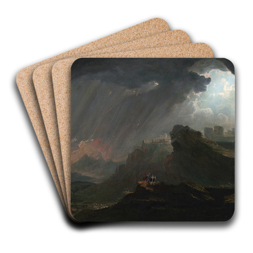 Joshua Commanding the Sun to Stand Still by John Martin Art Drink Coaster set