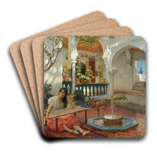 The Weaver by Frederick Arthur Bridgman Art Drink Coaster set