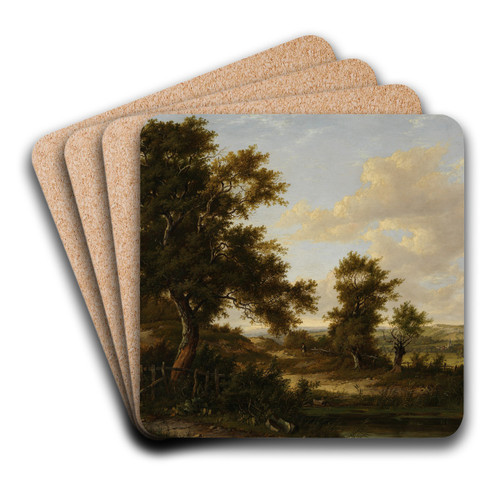 Near Penshurst, Kent by Patrick Nasmyth Art Drink Coaster set Near Penshurst, Kent by Patrick Nasmyth Art Drink Coaster set