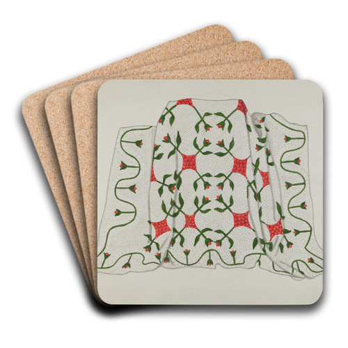 Patchwork Quilt by Ellen Duncan Art Drink Coaster set Patchwork Quilt by Ellen Duncan Art Drink Coaster set