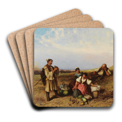 Rast am Feld by Pal Bhm Art Drink Coaster set