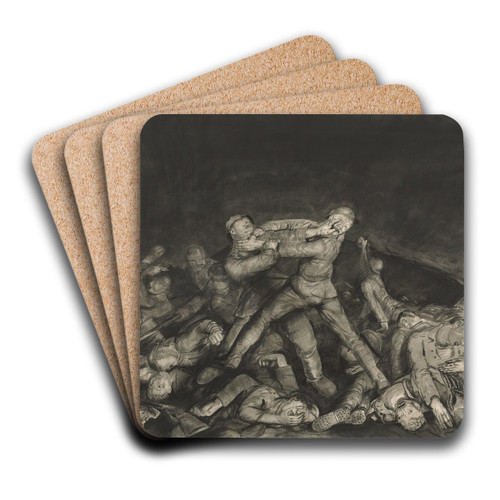 Ghost Of Sergeant Pelly by George Wesley Bellows Art Drink Coaster set Ghost Of Sergeant Pelly by George Wesley Bellows Art Drink Coaster set