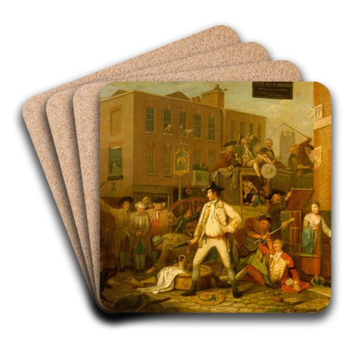 Scene in a London Street by John Collet Art Drink Coaster set