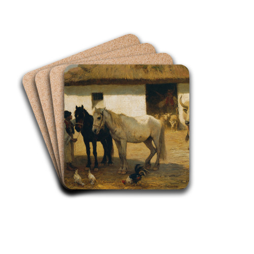 Ungarischer Bauernhof by Otto von Thoren Drink Coasters - set of 4