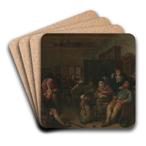 Chirurgijn en barbier by Egbert Van Heemskerck Art Drink Coaster set