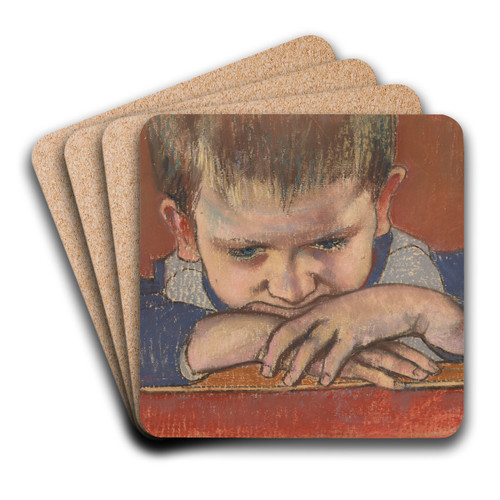 Mietek Leaning on Hands by Stanisaw Wyspiaski Art Drink Coaster set