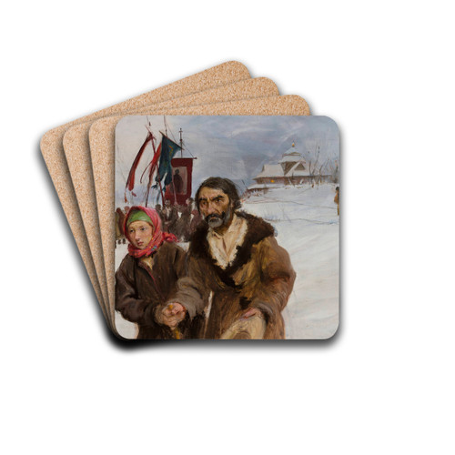 Highlanders procession by Teodor Axentowicz Drink Coasters - set of 4