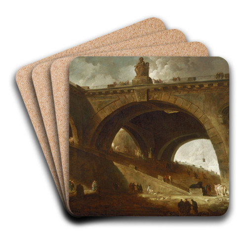 The OldBridge by Hubert Robert Art Drink Coaster set