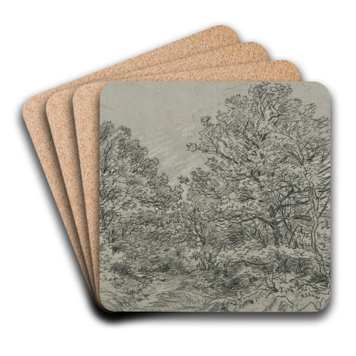 Forest section by Jakob Maurer Art Drink Coaster set