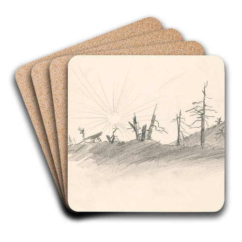 Such stromy pri vchode slnka by Jn Novk Art Drink Coaster set