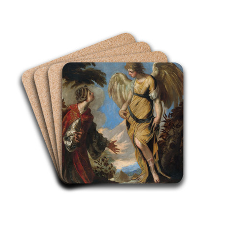 Hagar and the Angel by Francesco Maffei Drink Coasters - set of 4