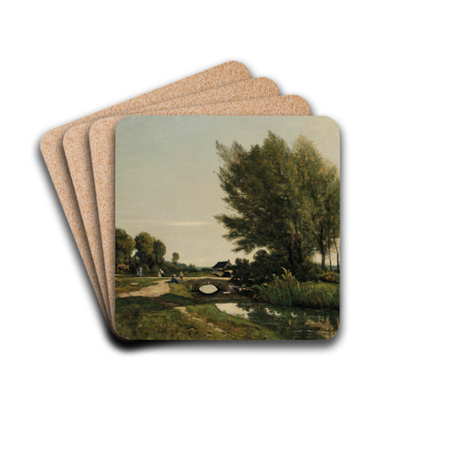 Une vue prs de Saint-Priv by Henri-Joseph Harpignies Drink Coasters - set of 4