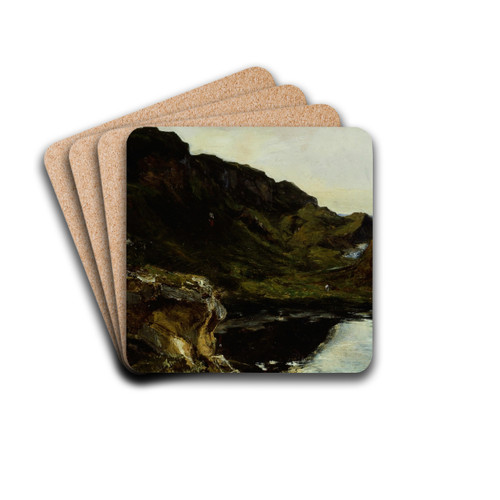 Landscape by Thodore Rousseau Drink Coasters - set of 4 Landscape by Thodore Rousseau Drink Coasters - set of 4