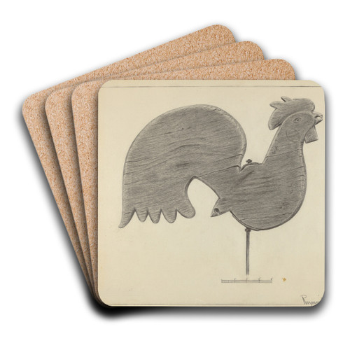 Cock Weather Vane by Burrell Art Drink Coaster set Cock Weather Vane by Burrell Art Drink Coaster set