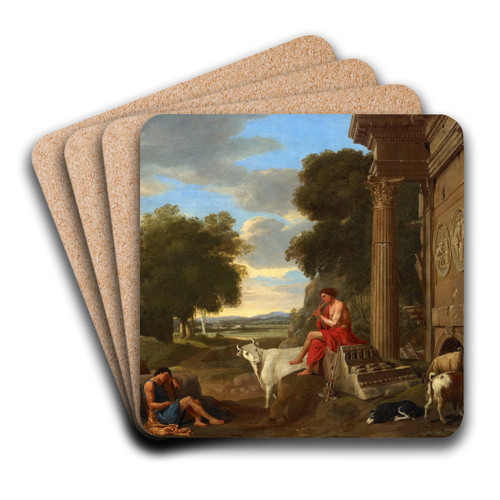 Mercury and Argus by Jean Lemaire Art Drink Coaster set Mercury and Argus by Jean Lemaire Art Drink Coaster set