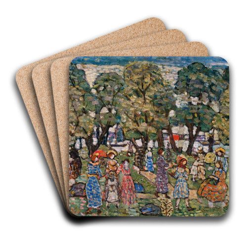Under the Trees by Maurice Prendergast Art Drink Coaster set