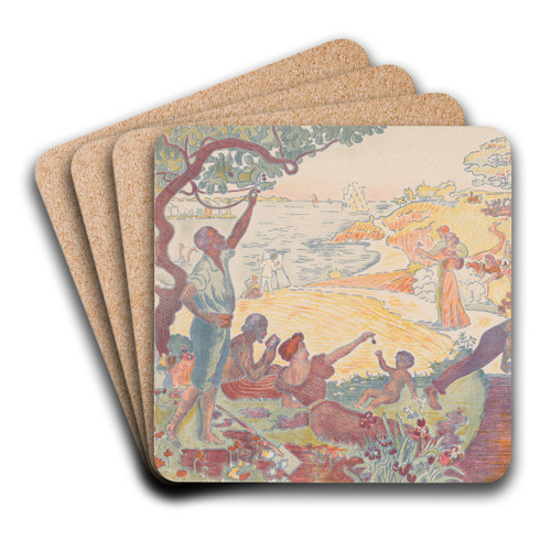Harmonious Times by Paul Signac Art Drink Coaster set Harmonious Times by Paul Signac Art Drink Coaster set