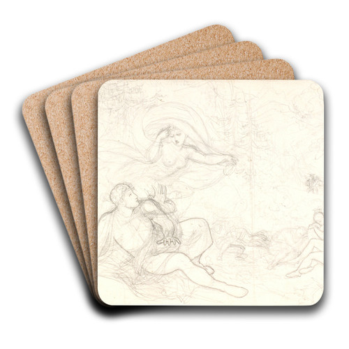 Ossian og Everallins nd by Christian Gottlieb Kratzenstein-Stub Art Drink Coaster set