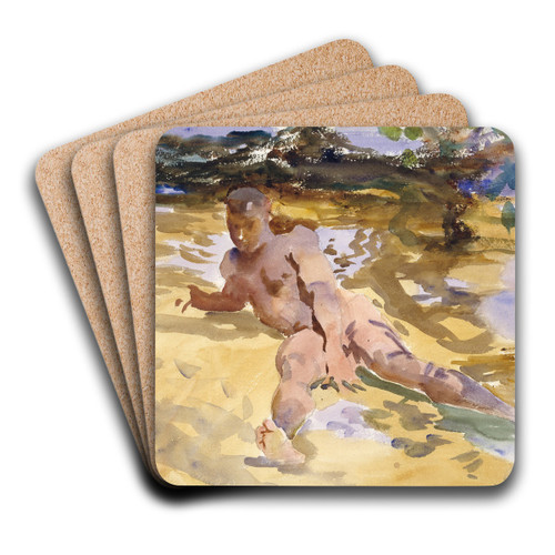 Man on Beach, Florida by John Singer Sargent Art Drink Coaster set
