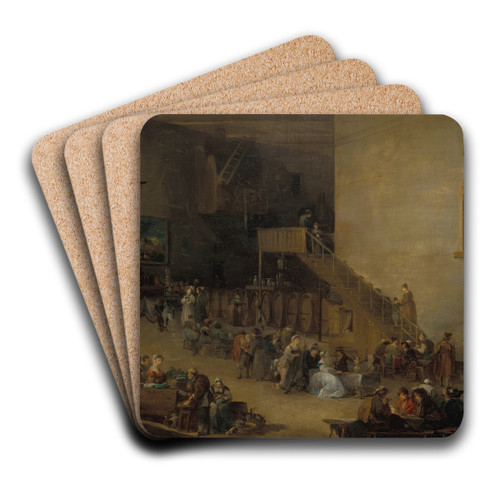 A tavern interior by Giuseppe Bernardino Bison Art Drink Coaster set
