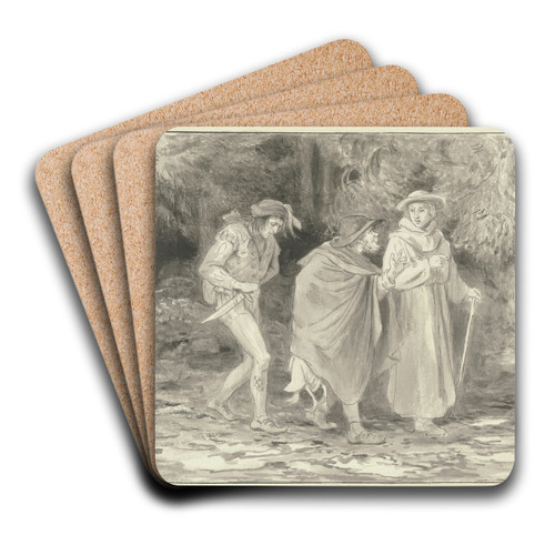 Diether und die beiden Landstreicher by Wilhelm Steinhausen Art Drink Coaster set
