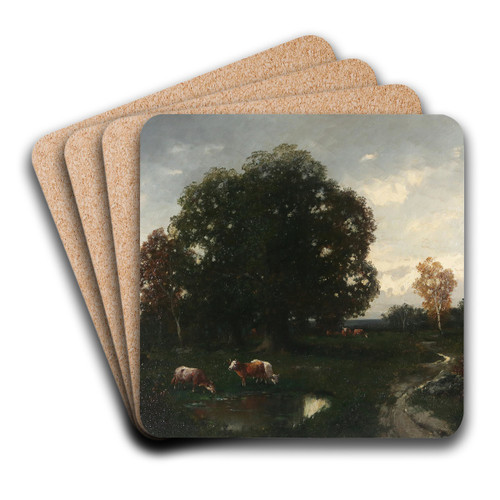 Khe auf der Weide by Adolf Kaufmann Art Drink Coaster set