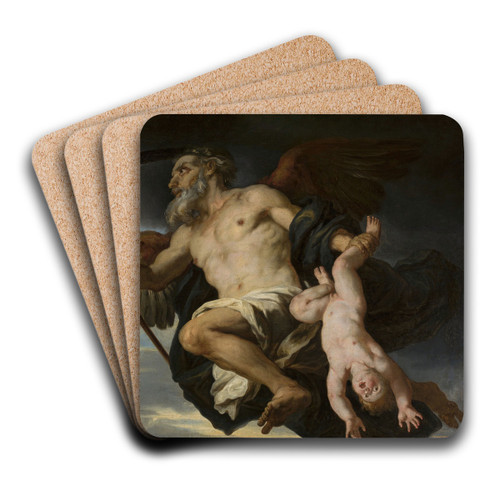 Chronos by Giovanni Francesco Romanelli Art Drink Coaster set