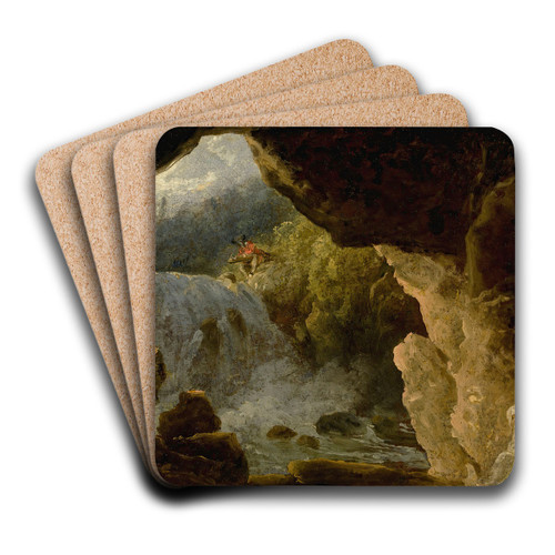 The Cave Of Neptune At Tivoli by French School Art Drink Coaster set