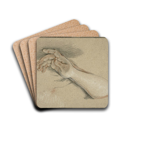 Hand and Forearm by Antoine Coypel Drink Coasters - set of 4 Hand and Forearm by Antoine Coypel Drink Coasters - set of 4