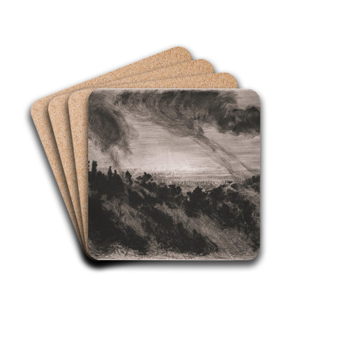 L'Eposition universelle vue de Meudon by Charles Paul Renouard Drink Coasters - set of 4