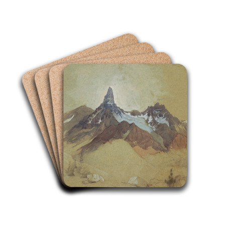 Index Peak, Clark's Fork, Wyoming by Thomas Moran Drink Coasters - set of 4