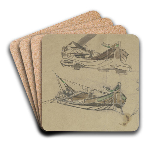 Studienblatt mit Flukhnen by Anton Burger Art Drink Coaster set
